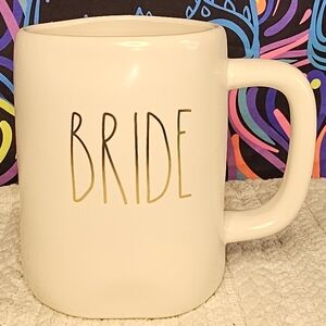 Rae Dunn Elegant Cream Bride Mug with Gold Lettering